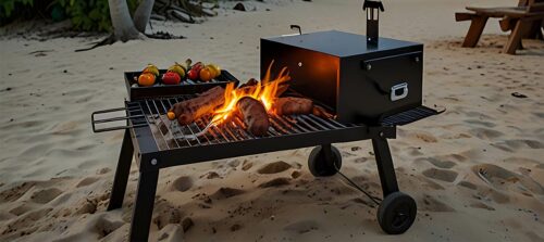 Portable Grill Perfect For The Beach