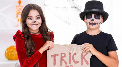 Cute siblings ready for Halloween