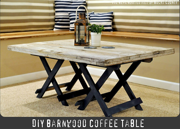 Upcycle wood pallets into a DIY coffee table.