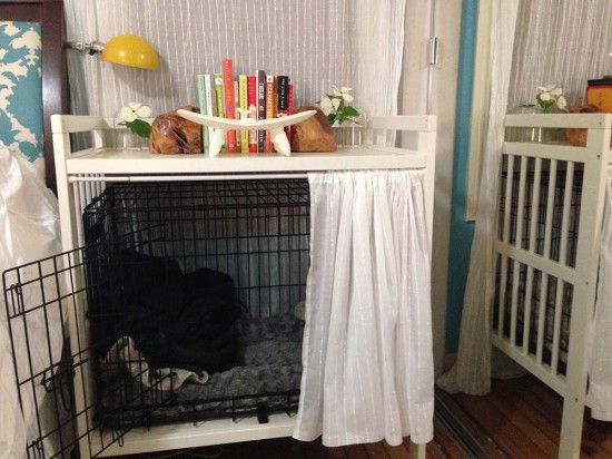 Ikea crate hack to (dog) toy storage 
