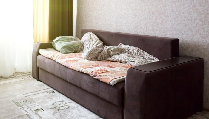 sofa bed in a room