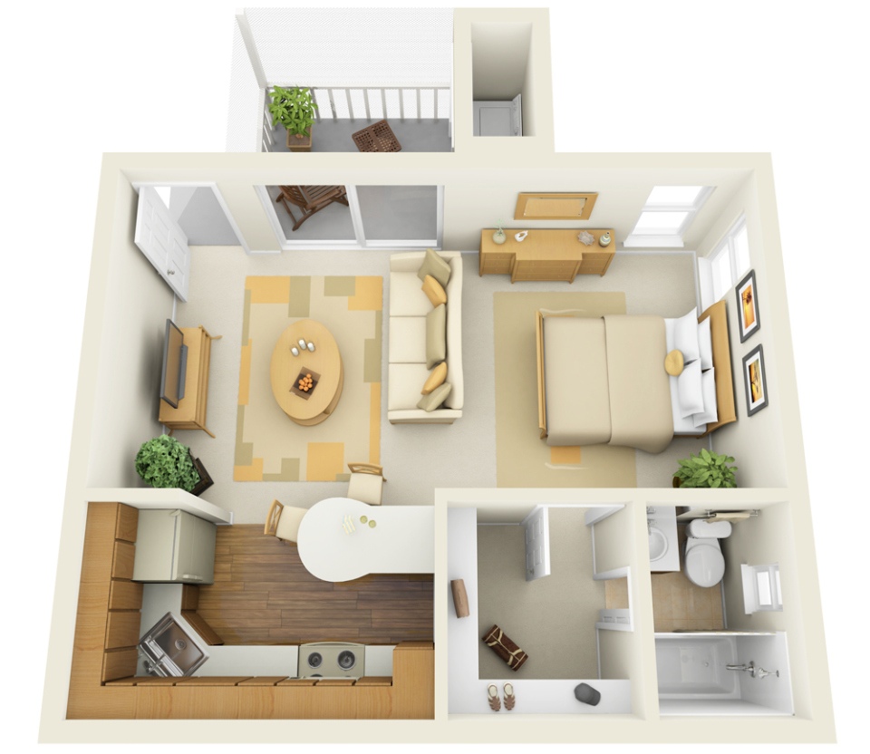 Studio Apartment Floor Plan 