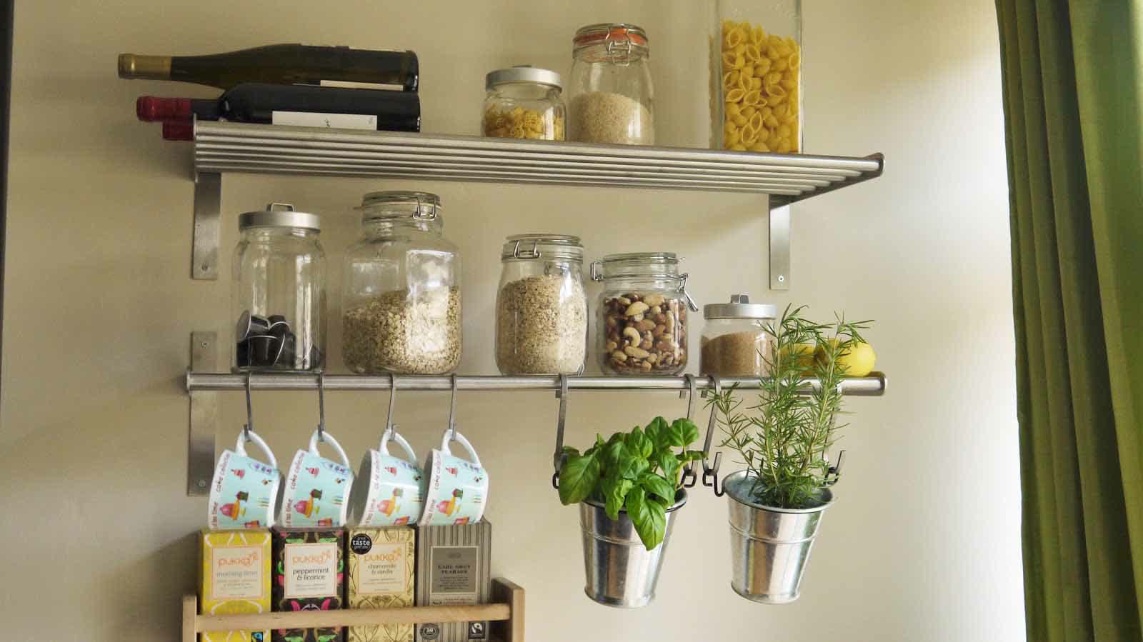 Wall Spice Rack Wooden Shelf Kitchen Organization Idea Essential