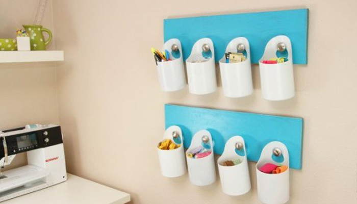 DIY hanging storage bins