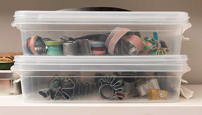 plastic boxes for storing items