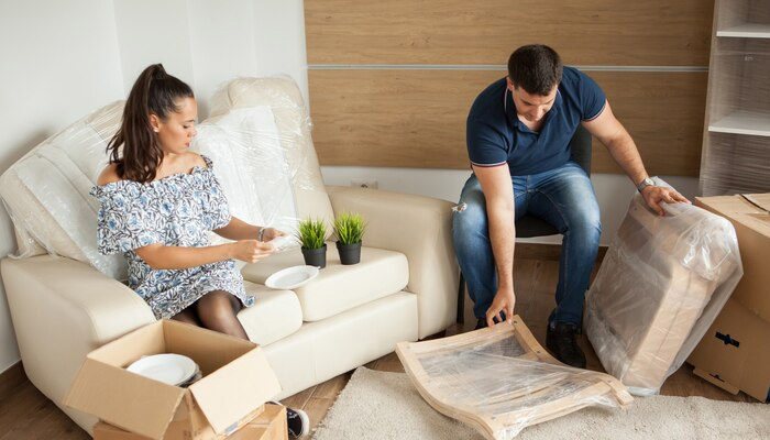 couple Moving in a new home