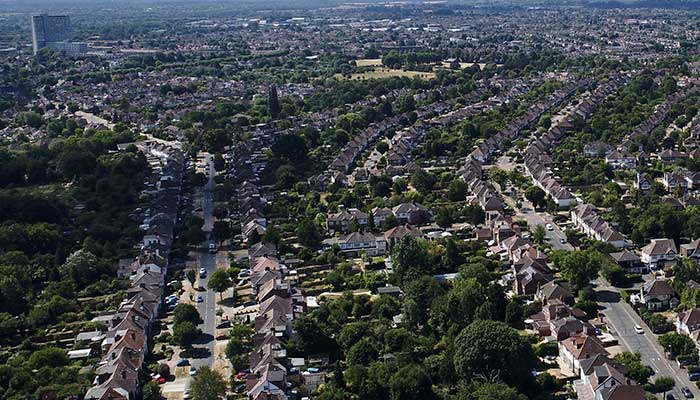 Panoramic shot of a cityscape of stockton