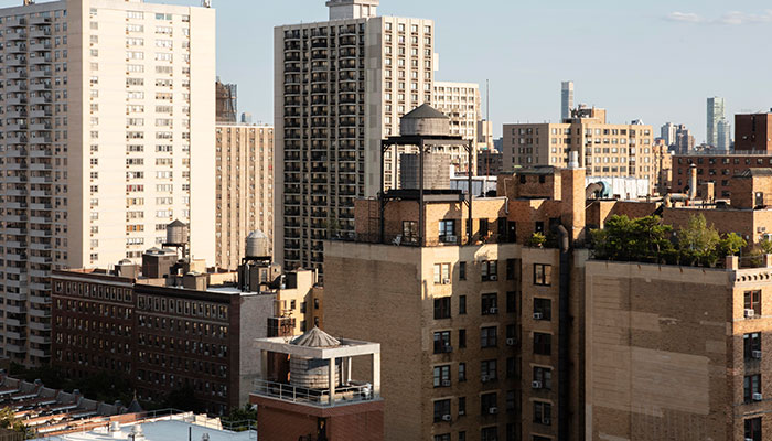 view over city buildings 