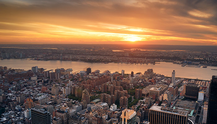 queens sunset panorama