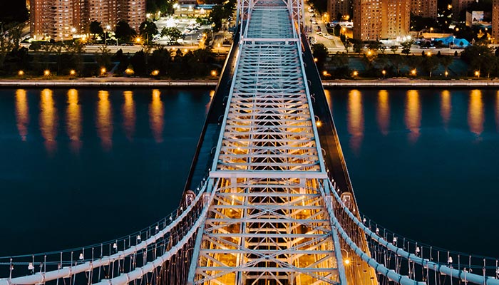 New York City Brooklyn Bridge closeup