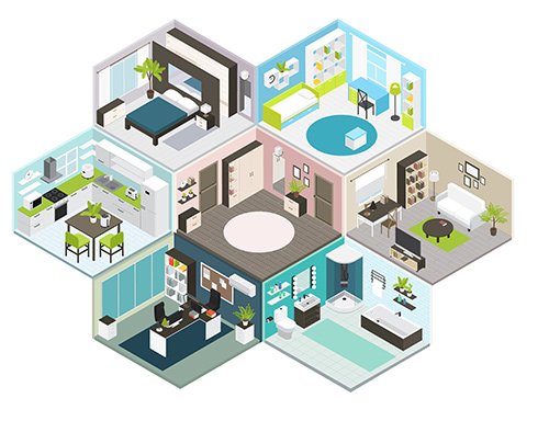 isometric-house-different-floors-composition