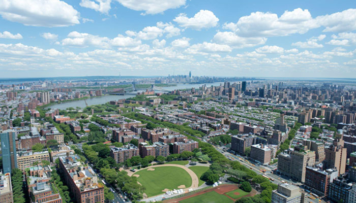 aerial view of Wicker Park City