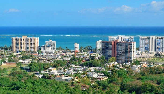 aerial view with blue sky and sea