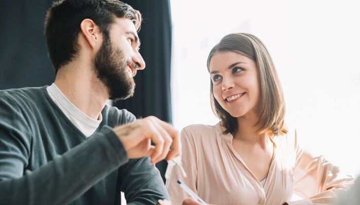 couple discussing about house