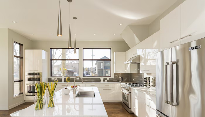 beautiful view of modern house kitchen