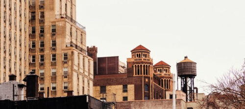 old building and water tower in Brooklyn