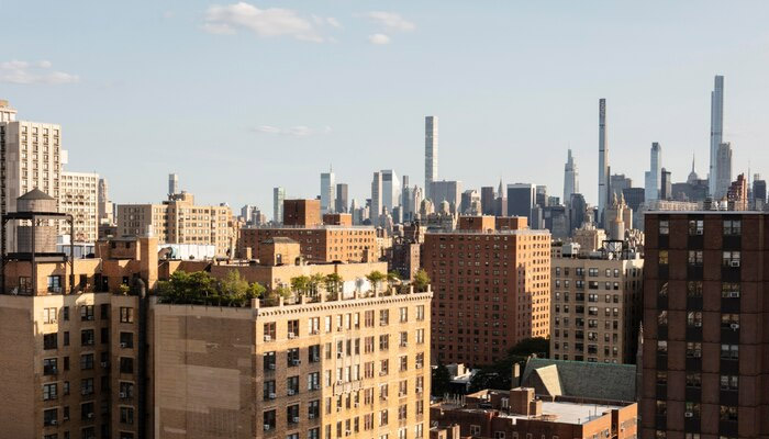 beautiful view over city buildings