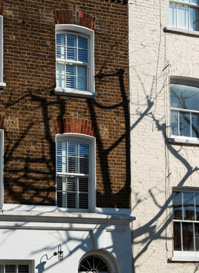 Architecture shadows during the day in the city