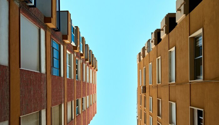 Low angle shot of apartment buildings