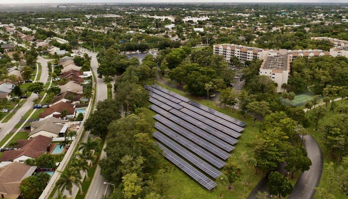 aerial shot of solar pannel