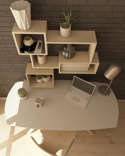 3D Render of a modern home office