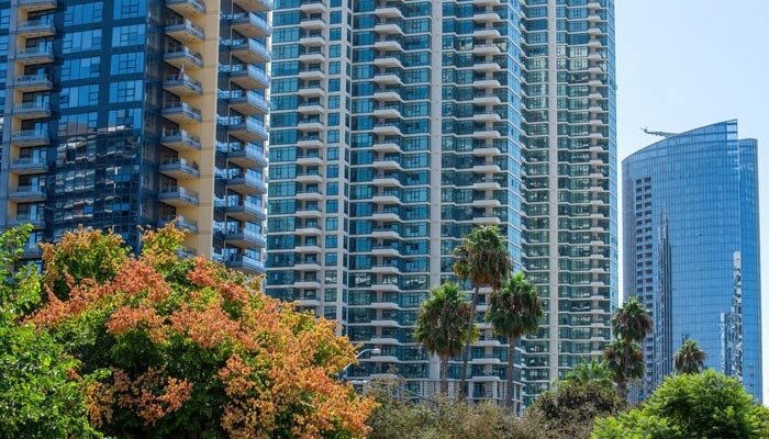 tall apartment building with modern design