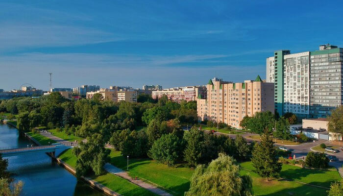 aerial view of a cityscape