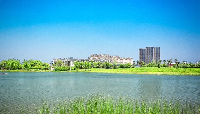 residential buildings alongside Silver Lake