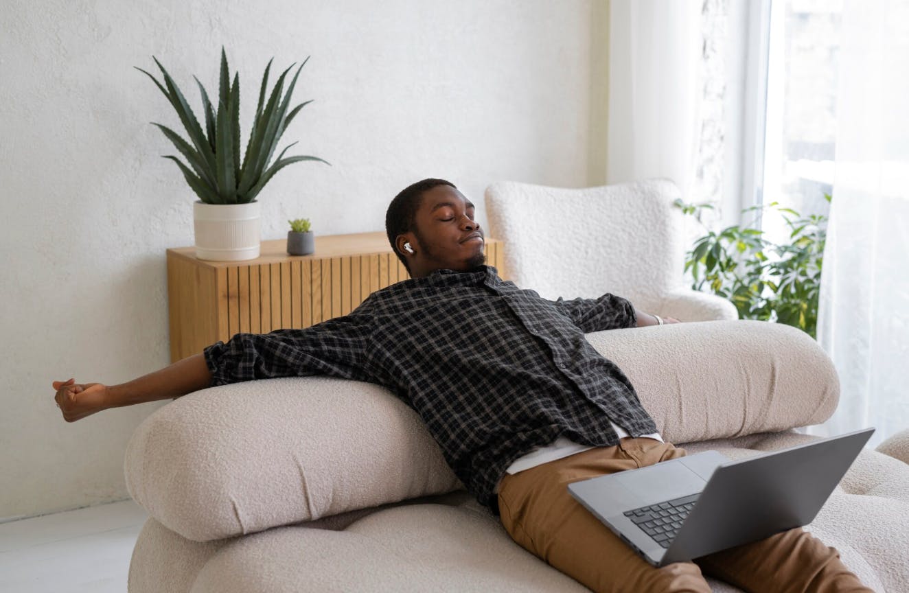 photo of man relaxed